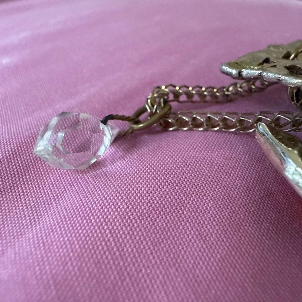 Vintage Art Nouveau Carved Coral or Celluloid Rose Pendant‎ & Brooch